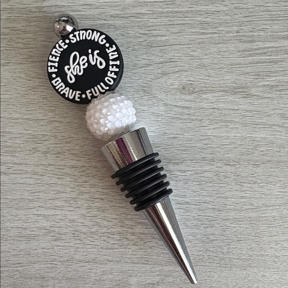 Silver and Black Wine Stopper